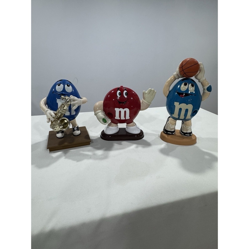 M&M Vintage‎ Candy Dispenser Collectibles Lot  Of 3 - jazz, Basketball, Waiving